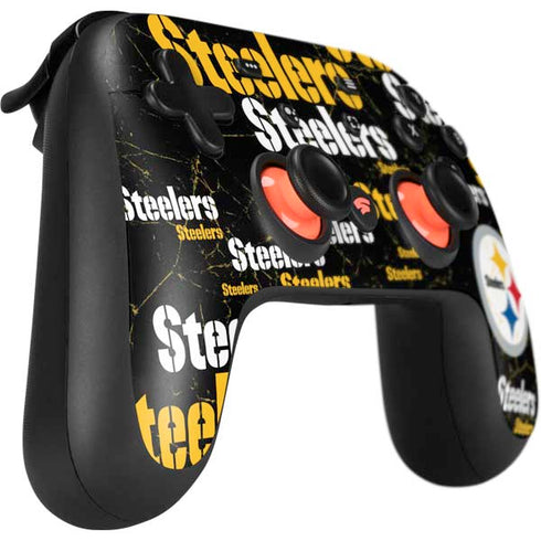 NFL Pittsburgh Steelers Black Blast Google Stadia Controller Skin